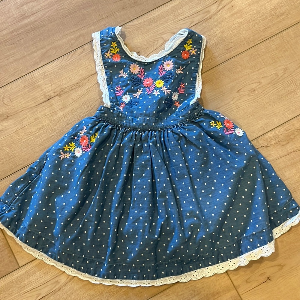 Mini Boden polka dot blue girls size 3-4Y 104cm